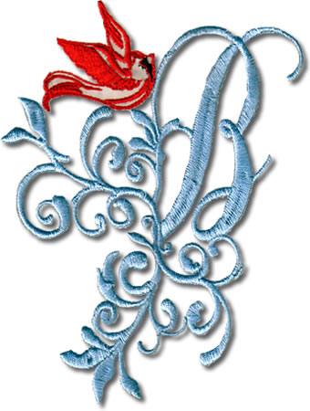 Cardinal Swirl Monogram - Click Image to Close