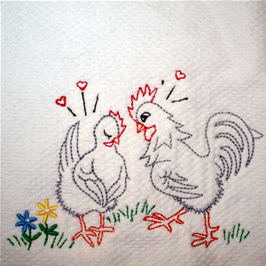 Vintage Chicken Romance