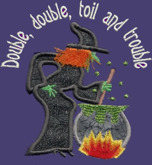 Scary Halloween Applique - Click Image to Close