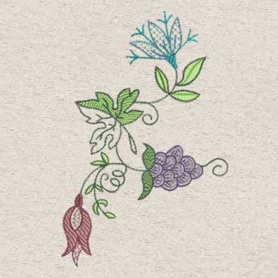 Vintage Jacobean Floral - Click Image to Close