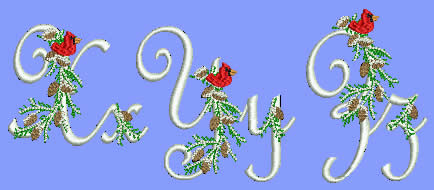 Winter Cardinal Alphabet - Click Image to Close